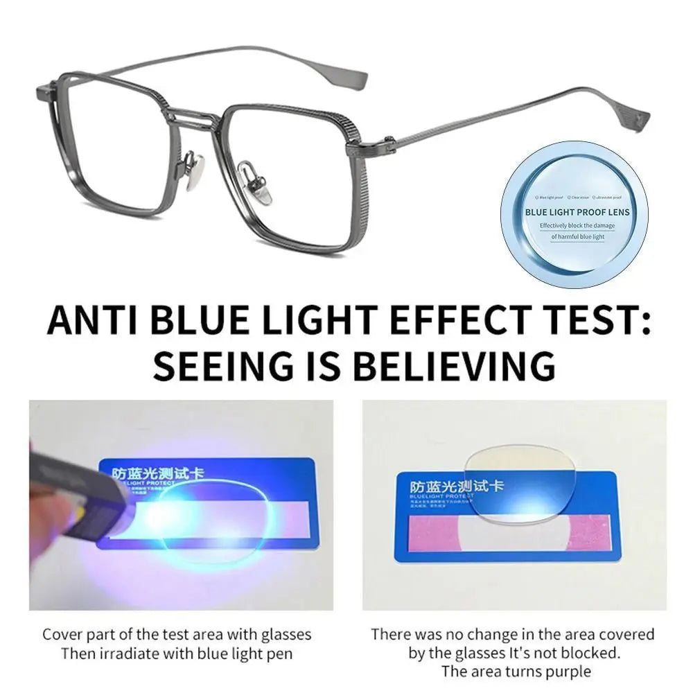 Trendy Office Anti Blue Light Glasses Fashion Metal Frame Optical Spectacle Women Men Blue Ray Blocking Eye Protection Eyewear