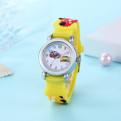 2024 Hot Sale Gift Watches Cute Silicone Car Pattern Kids Watch for Boys and Girls