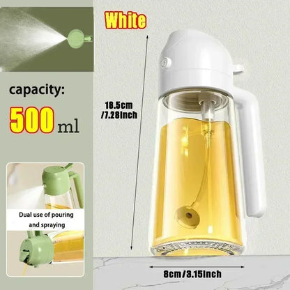 Dual-Purpose Glass Oil Sprayer – Leakproof Kitchen Bottle