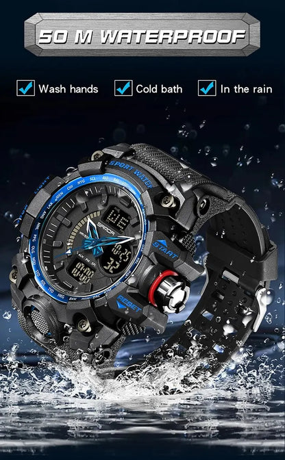 SANDA Brand G Style Military Watch Men LED Digital Shock Sport Watches For Man Waterproof Shockproof Electronic Wristwatch Mens