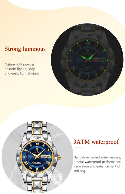 POEDAGAR Luxury Ladies Dress Watch Luminous Waterproof Week Date Woman Wristwatch Stainless Steel Women Quartz Watches reloj+box