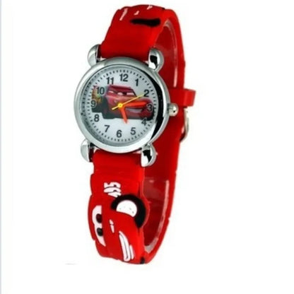 Disney Lightning McQueen animation cartoon cute children's electronic watch creative personality kawaii 3d racing watch toy gift