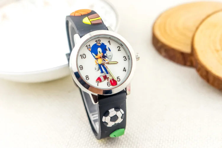 Sonic The Hedgehog Children's Watch Silicone Wtrap Quartz Watch  Outdoor Use For Children Sports Luminous Pointer Birthday Gifts