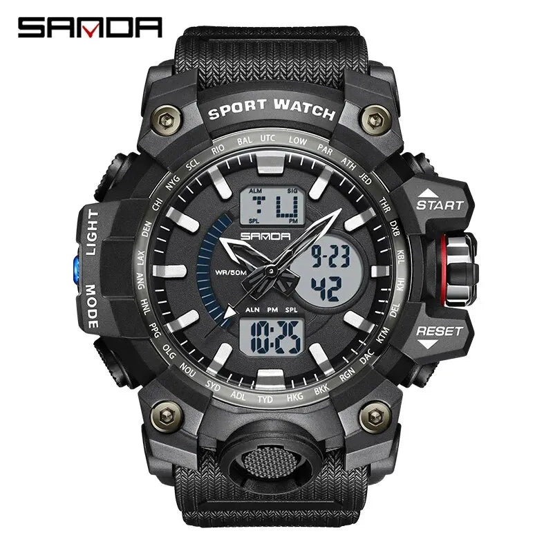 SANDA Brand G Style Military Watch Men LED Digital Shock Sport Watches For Man Waterproof Shockproof Electronic Wristwatch Mens