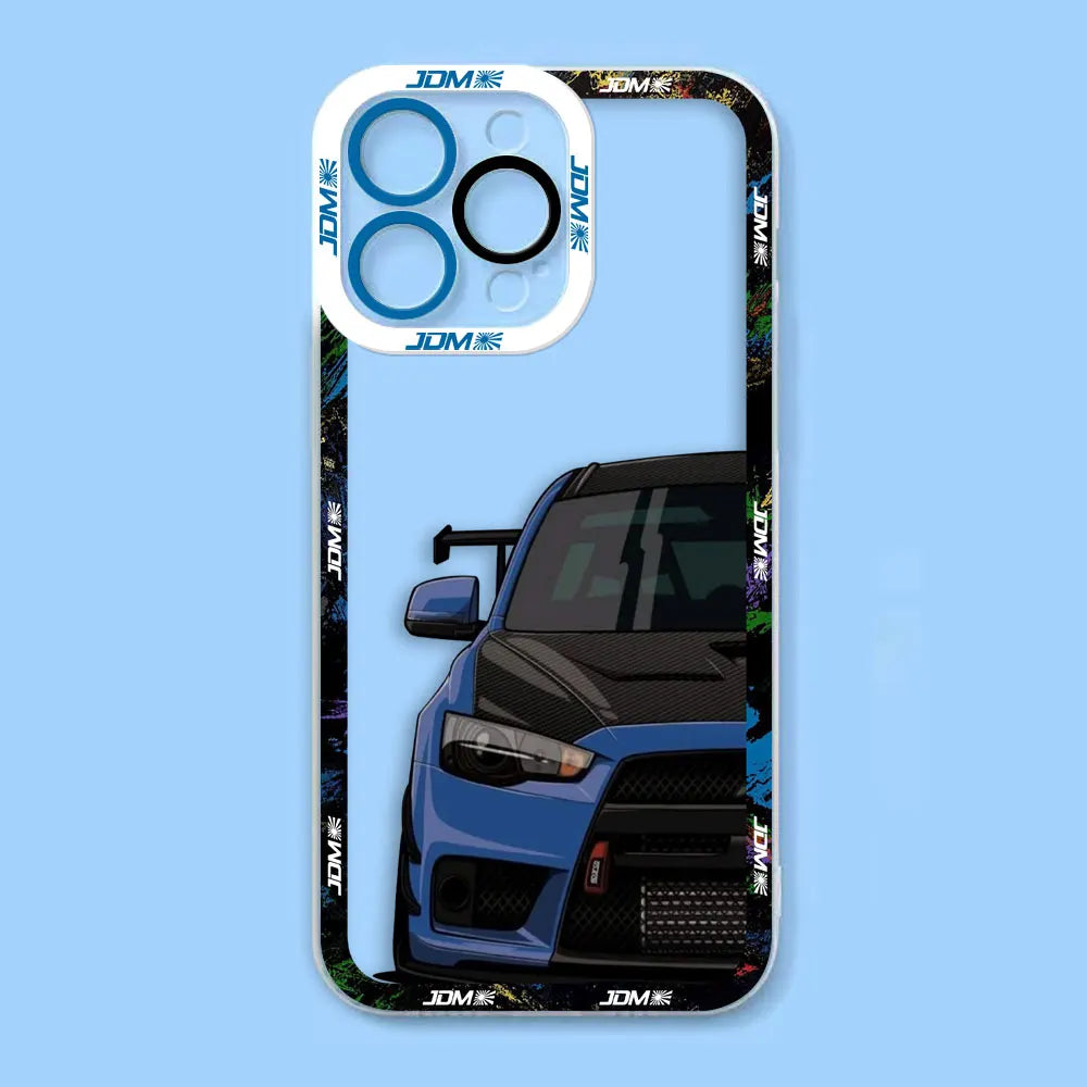 Sports Car Tokyo JDM Drift Angel Eyes Clear Soft Silicone Case For iPhone Apple 15 14 12 13 11 16 8 7 SE Plus X XR XS Max Case