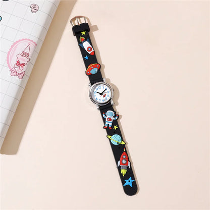 Astronaut Pattern Series Children's Watch Color Plastic Tape Boy Girl Student Gift Watch