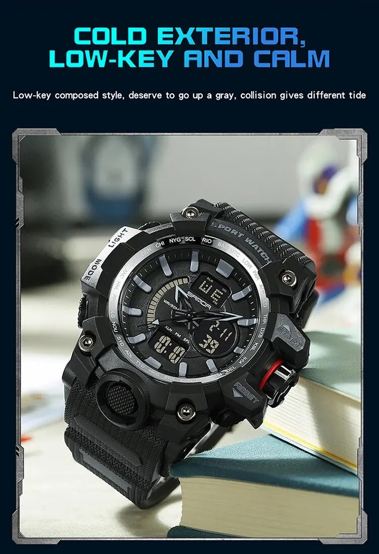 SANDA Brand G Style Military Watch Men LED Digital Shock Sport Watches For Man Waterproof Shockproof Electronic Wristwatch Mens