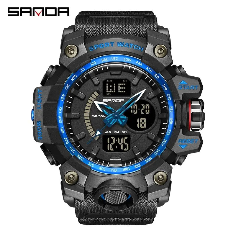 SANDA Brand G Style Military Watch Men LED Digital Shock Sport Watches For Man Waterproof Shockproof Electronic Wristwatch Mens