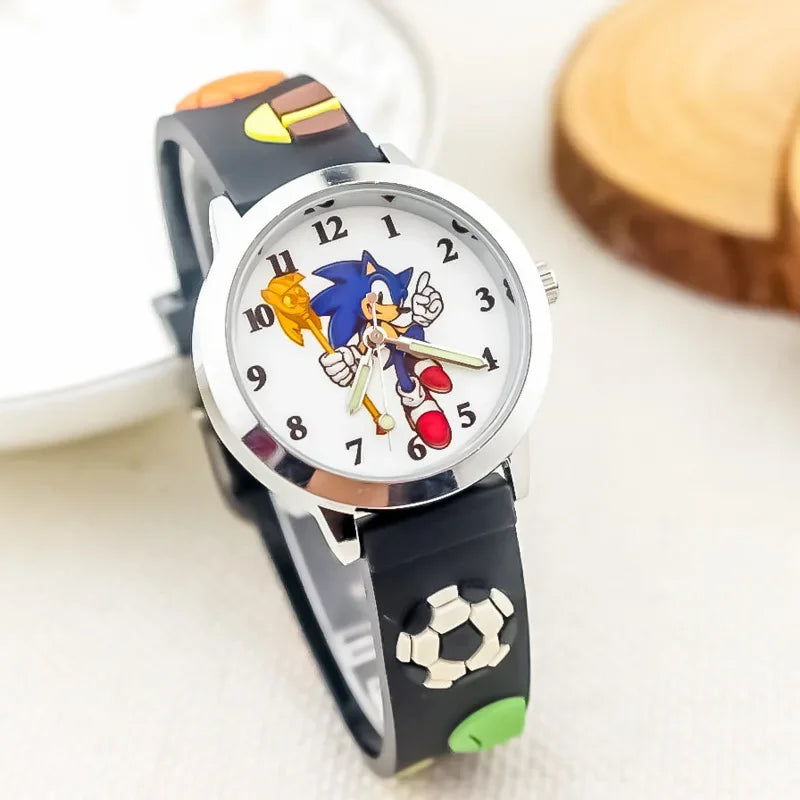 Sonic The Hedgehog Children's Watch Silicone Wtrap Quartz Watch  Outdoor Use For Children Sports Luminous Pointer Birthday Gifts