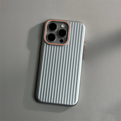 Luxury Corrugated Matte Shockprof Case For iPhone 16 15 14 13 12 Pro Max Plus Luxury Plating Wave Non-slip Bumper Hard PC Cover