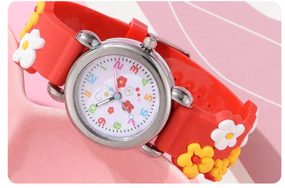 New Kids Watches Cartoon Watches Pink Silicone Quartz Wristwatch Birthday Gift Girl Boy Children Study Time Girl Watch Reloj