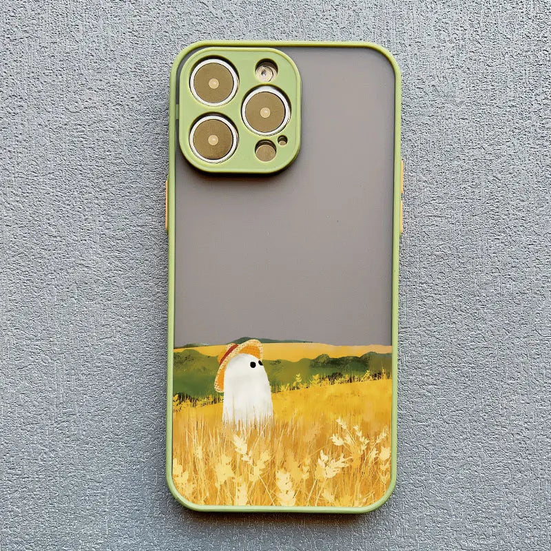 Cute Ghost Phone Case For iPhone 16 15 14 Plus 13 12 11 Pro Max Mini XS X XR SE2020 7 8 Plus Shockproof Back Cover Fundas Capa