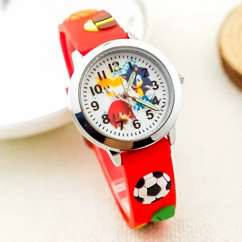 Sonic The Hedgehog Children's Watch Silicone Wtrap Quartz Watch  Outdoor Use For Children Sports Luminous Pointer Birthday Gifts