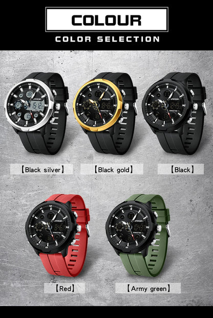 SANDA Top Brand G Style Men Watches 50M Waterproof Sports Military Quartz Watch For Male Double Display Digital Wristwatch Clock