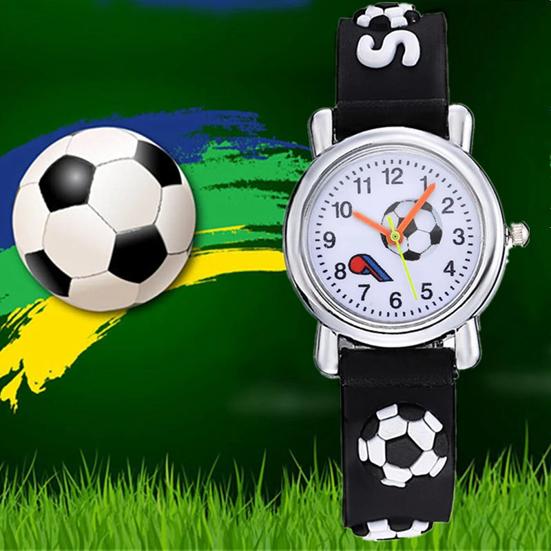 Cute Football Cartoon Kids Watches Soccer Children's Quartz Watch Soft Silicone Watchband Creative Boys Girls Watch Gift Clock