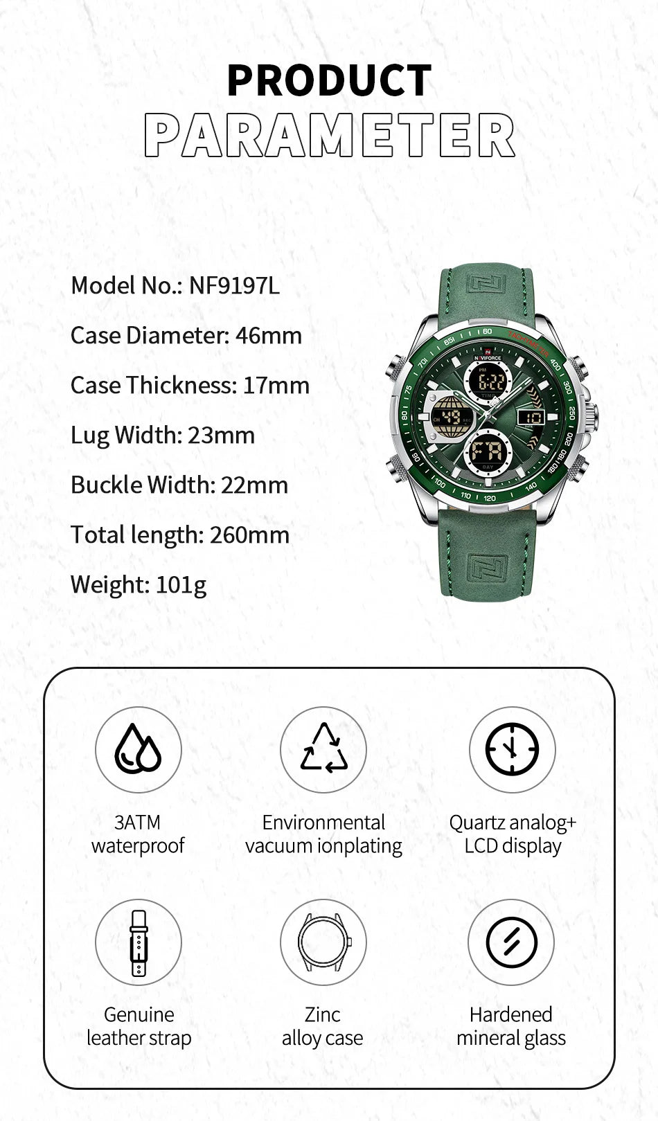 NAVIFORCE Fashion Military Watches for Men Luxury Original Sports Chronograph Watch Waterproof Quartz WristWatch Clock