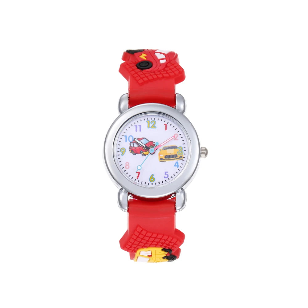 2024 Hot Sale Gift Watches Cute Silicone Car Pattern Kids Watch for Boys and Girls