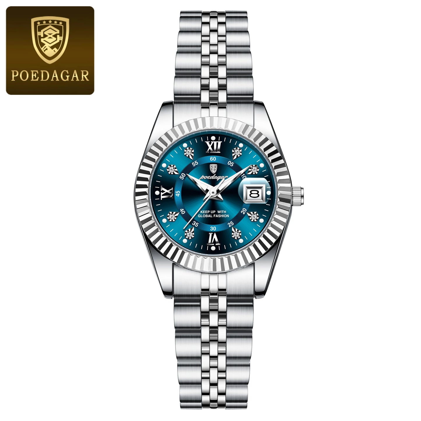 POEDAGAR Luxury Elegant Watch for Women Waterproof Luminous Date Ladies Watch Stainless Steel Quartz Women's Watches Girl Reloj