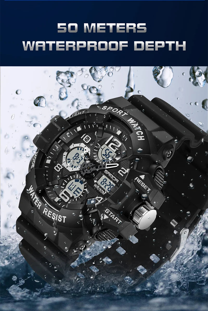 SANDA Brand G- Style Military Watch Men Digital Shock Sports Watches For Man Waterproof Electronic Wristwatch Mens 2024 Relogios