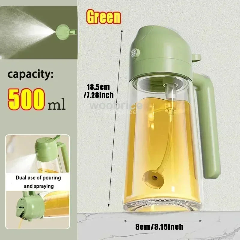 Dual-Purpose Glass Oil Sprayer – Leakproof Kitchen Bottle