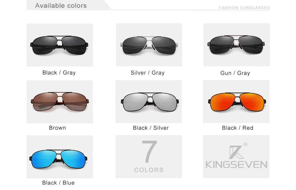 KINGSEVEN Polarized Aluminum Sunglasses Men UV400 HD Lens Pilot Eye Protection Photochromic Glasses Women Night Vision Eyewear