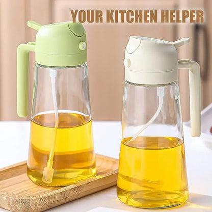 Dual-Purpose Glass Oil Sprayer – Leakproof Kitchen Bottle