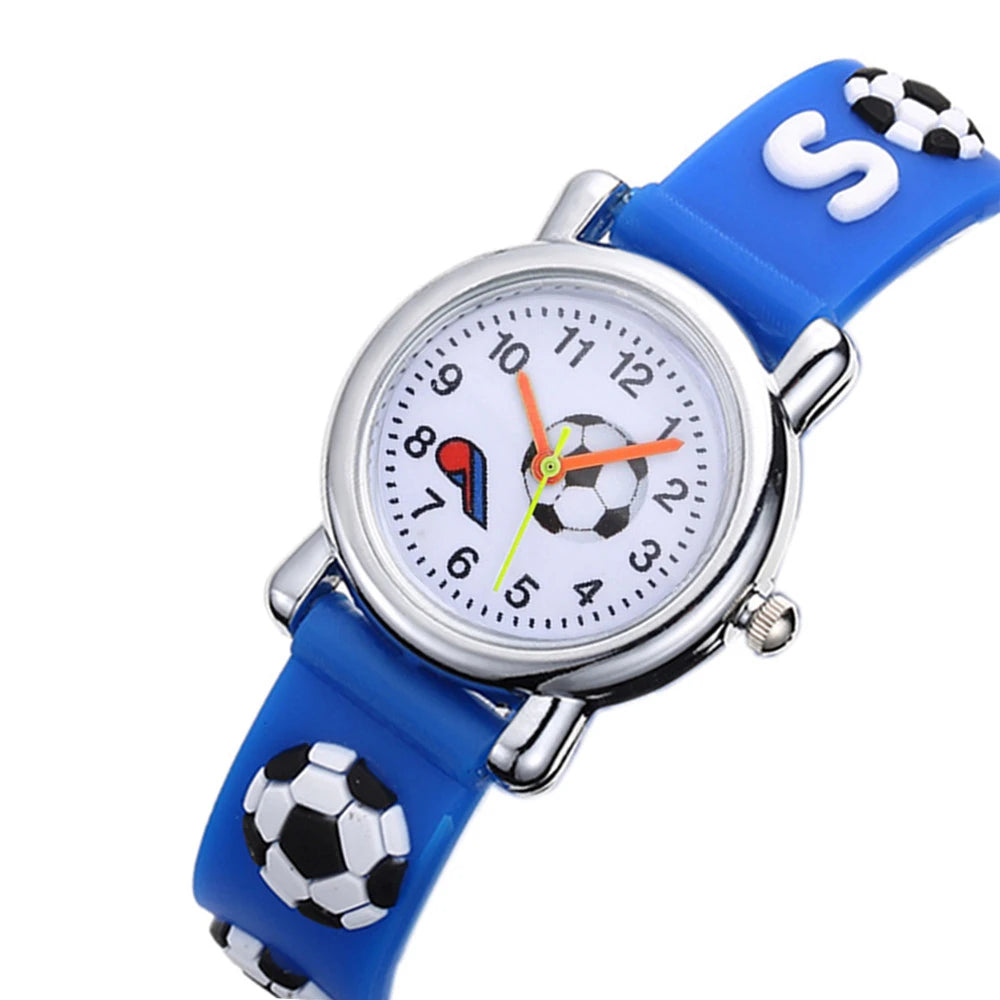 Cute Football Cartoon Kids Watches Soccer Children's Quartz Watch Soft Silicone Watchband Creative Boys Girls Watch Gift Clock