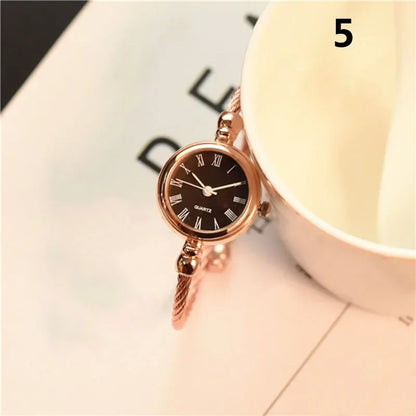 New Small Gold Bangle Bracelet Luxury Watches Stainless Steel Retro Ladies Quartz Wristwatches Fashion Casual Women Reloj Mujer